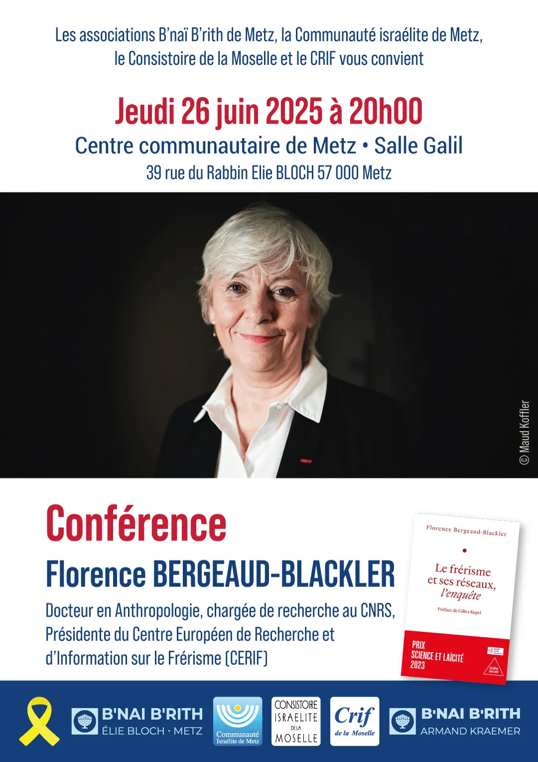Conférence : Dr Florence BERGEAUD-BLACKLER à METZ