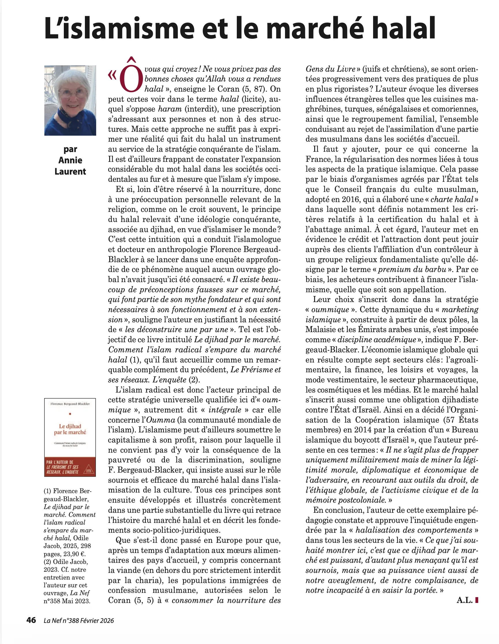 Recension le Djihad par le Marché (la Nef)