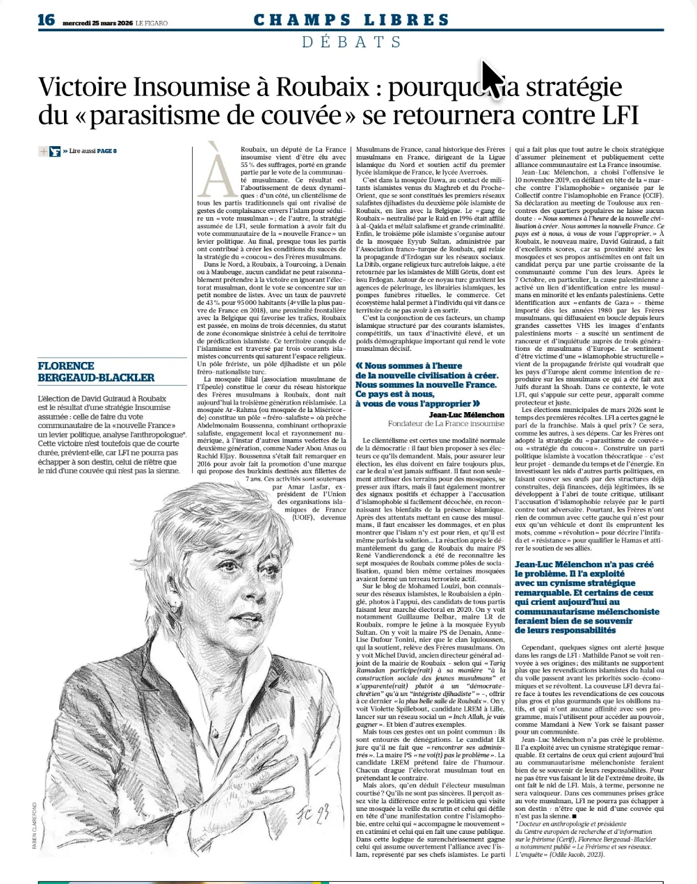 Florence Bergeaud-Blackler : « Pourquoi la stratégie du “parasitisme de couvée” se retournera contre LFI »