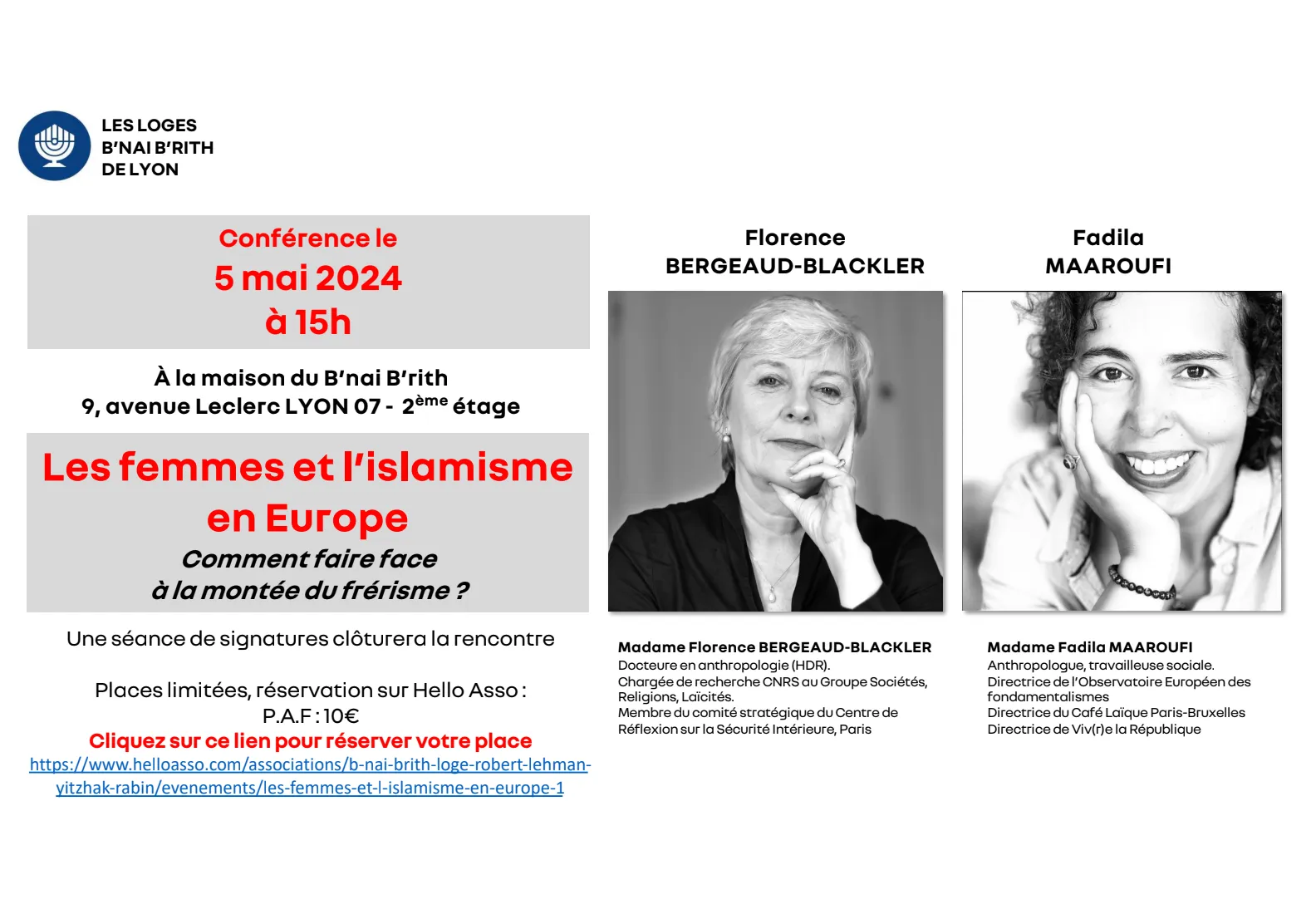 LYON Les femmes et l'islamisme en Europe